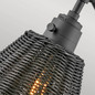 Preview: Elstead Arti  Wandleuchte E27 Schwarz, schwarzer Rattan Schirm Rattan schwarz
