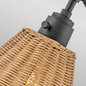 Preview: Elstead Arti  Wandleuchte E27 Schwarz, Rattan Schirm Schwarz und Rattan natur