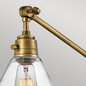 Preview: Elstead Arti  Wandleuchte E27 Hertiage Messing, Klarglas Schirm Glas klar