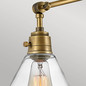 Preview: Elstead Arti  Wandleuchte E27 Hertiage Messing, Klarglas Schirm Glas klar