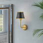Preview: Elstead Clarke Wandleuchte E27 Warmes Messing und schwarzes Metallschirm Schwarz