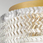 Preview: Elstead Elle Deckenleuchte E27 2-fach Heritage Messing Glas geätzt mit Chevron Muster
