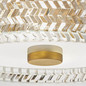 Preview: Elstead Elle Deckenleuchte E27 2-fach Heritage Messing Glas geätzt mit Chevron Muster