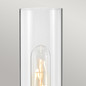 Preview: Elstead Ellison Wandleuchte E27 Schwarz mit Nickel gebürstet Glas klar IP44