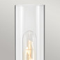 Preview: Elstead Ellison Wandleuchte E27 Schwarz mit Heritage-Messing Glas klar IP44
