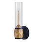 Preview: Elstead Ellison Wandleuchte E27 Schwarz mit Heritage-Messing Glas klar IP44