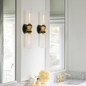 Preview: Elstead Ellison Wandleuchte E27 2-fach Schwarz mit Heritage-Messing Glas klar IP44