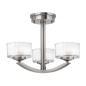 Preview: Elstead Meridian LED Deckenleuchte G9 3-fach Nickel gebürstet