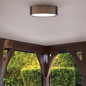 Preview: Elstead Sawyer Außen-Deckenleuchte E14 3-fach Sequoia-Holzoptik mit rostfarbenen Eisenakzenten Holzoptik IP44