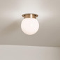 Preview: Elstead Albers Deckenleuchte E27  Champagnerbronze Opalglas rund
