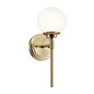 Preview: Elstead Benno Wandleuchte G9 Champagnerbronze Opalglas weiß IP44
