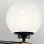 Preview: Elstead Benno Wandleuchte G9 2-fach Schwarz und Champagnerbronze Opalglas weiß IP44