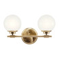 Preview: Elstead Benno Wandleuchte G9 2-fach Champagnerbronze Opalglas weiß IP44