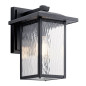 Preview: Elstead Cappanna Außenwandleuchte E27  Strukturiertes Schwarz Glas klar IP44