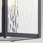 Preview: Elstead Cappanna Außenwandleuchte E27  Strukturiertes Schwarz Glas klar IP44