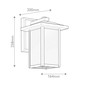 Preview: Elstead Cappanna S Außenwandleuchte E27  Strukturiertes Schwarz Glas klar IP44