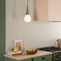 Preview: Elstead Deela Pendelleuchte E27  Champagnerbronze Opalglas