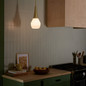 Preview: Elstead Deela Pendelleuchte E27  Champagnerbronze Opalglas