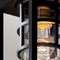 Preview: Elstead Hone Außenwandleuchte E27 Strukturiertes Schwarz Glas klar IP44 Anti-Meerwasser