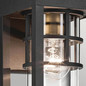 Preview: Elstead Hone S Außenwandleuchte E27 Strukturiertes Schwarz Glas klar IP44 Anti-Meerwasser