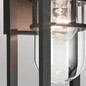 Preview: Elstead Hone S Außenwandleuchte E27 Strukturiertes Schwarz Glas klar IP44 Anti-Meerwasser