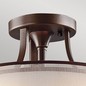 Preview: Elstead Lacey Deckenleuchte E27 3-fach Mission Bronze helle Umbra, Erd-Farbe, metallisch gefrostet