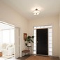 Preview: Elstead Lacey Deckenleuchte E27 3-fach Mission Bronze helle Umbra, Erd-Farbe, metallisch gefrostet