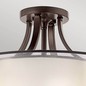 Preview: Elstead Lacey Deckenleuchte E27 4-fach Mission Bronze helle Umbra, Erd-Farbe, metallisch gefrostet