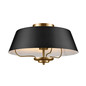Preview: Elstead Luella Pendelleuchte E14 3-fach Schwarz und Messing
