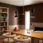 Preview: Elstead Phix Pendelleuchte E27 4-fach Schwarz und Champagnerbronze Schwarz