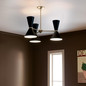 Preview: Elstead Phix Kronleuchter E27 6-fach Schwarz und Champagnerbronze Schwarz