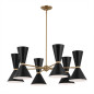 Preview: Elstead Phix Kronleuchter E27 12-fach Schwarz und Champagnerbronze Schwarz