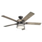 Preview: Elstead Ahrendale leiser Deckenventilator mit LED Licht Ø152cm IP44 Außenbereich + Fernbedienung