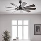 Preview: Elstead Gentry leiser Deckenventilator mit LED Licht Ø165cm DC-Motor Holz + Fernbedienung