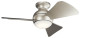 Preview: Elstead Sola leiser Deckenventilator mit LED Licht Ø86cm + Fernbedienung Silber