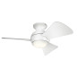 Preview: Elstead Sola leiser Deckenventilator mit LED Licht Ø86cm + Fernbedienung Mattes weiß