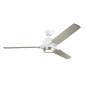 Preview: Elstead Zeus leiser Deckenventilator mit LED Licht Ø152cm Holz + Fernbedienung Silber, weiß