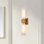 Preview: Elstead Kristy Wandleuchte G9 2-fach Gebeiztes Gold Opal IP44