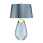 Preview: Elstead Lena Tischleuchte E27 74cm Blau getöntes Glas, Entenei-Blau Schirm Hellblau