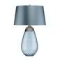 Preview: Elstead Lena Tischleuchte E27 74cm Blau getöntes Glas, Entenei-Blau Schirm Hellblau