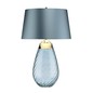 Preview: Elstead Lena Tischleuchte E27 74cm Blau getöntes Glas, Entenei-Blau Schirm Hellblau