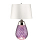 Preview: Elstead Lena Tischleuchte E27 61cm Pflaumenfarbenes Glas, Off-White-Farbton Grauweiß