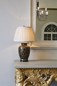 Preview: Elstead Morris Tischleuchte E27 73cm Gold und Schwarz Creme, Made in UK