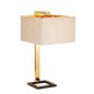 Preview: Elstead Plein Tischleuchte E27 Dunkelbraun Poliertes Gold Beige