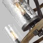 Preview: Elstead Angelo Kronleuchter E27 9-fach Verwitterte Eiche, schiefergraues Metall Klar