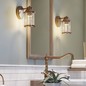 Preview: Elstead Ashland Bay Wandleuchte E27 Naturmessing Klar gerippt IP44