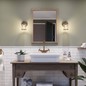 Preview: Elstead Ashland Bay Wandleuchte E27 Naturmessing Klar gerippt IP44