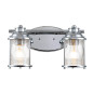 Preview: Elstead Ashland Bay Wandleuchte E27 2-fach Poliertes Chrom Klar gerippt IP44