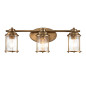 Preview: Elstead Ashland Bay Wandleuchte E27 3-fach Naturmessing Klar gerippt IP44