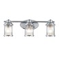 Preview: Elstead Ashland Bay Wandleuchte E27 3-fach Poliertes Chrom Klar gerippt IP44